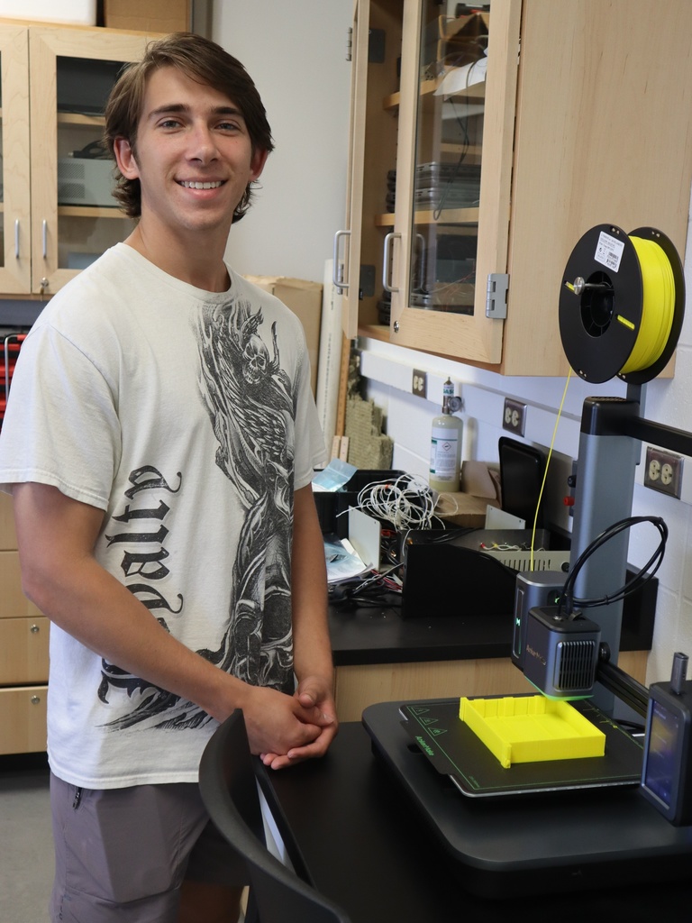 Edge of Space student with 3D printer
